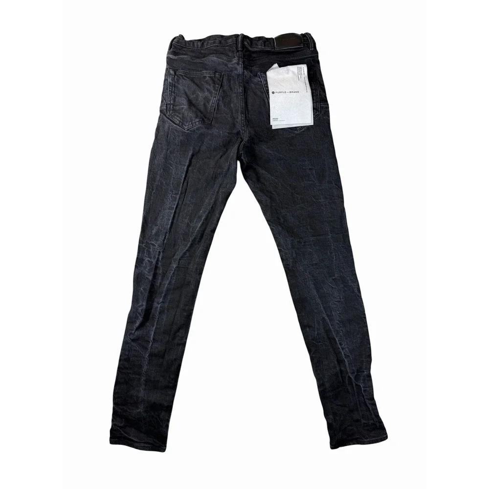 Purple Brand P001 Black Wash Slim Fit Jeans Low Rise Men's Size 33 Fits (32x33)